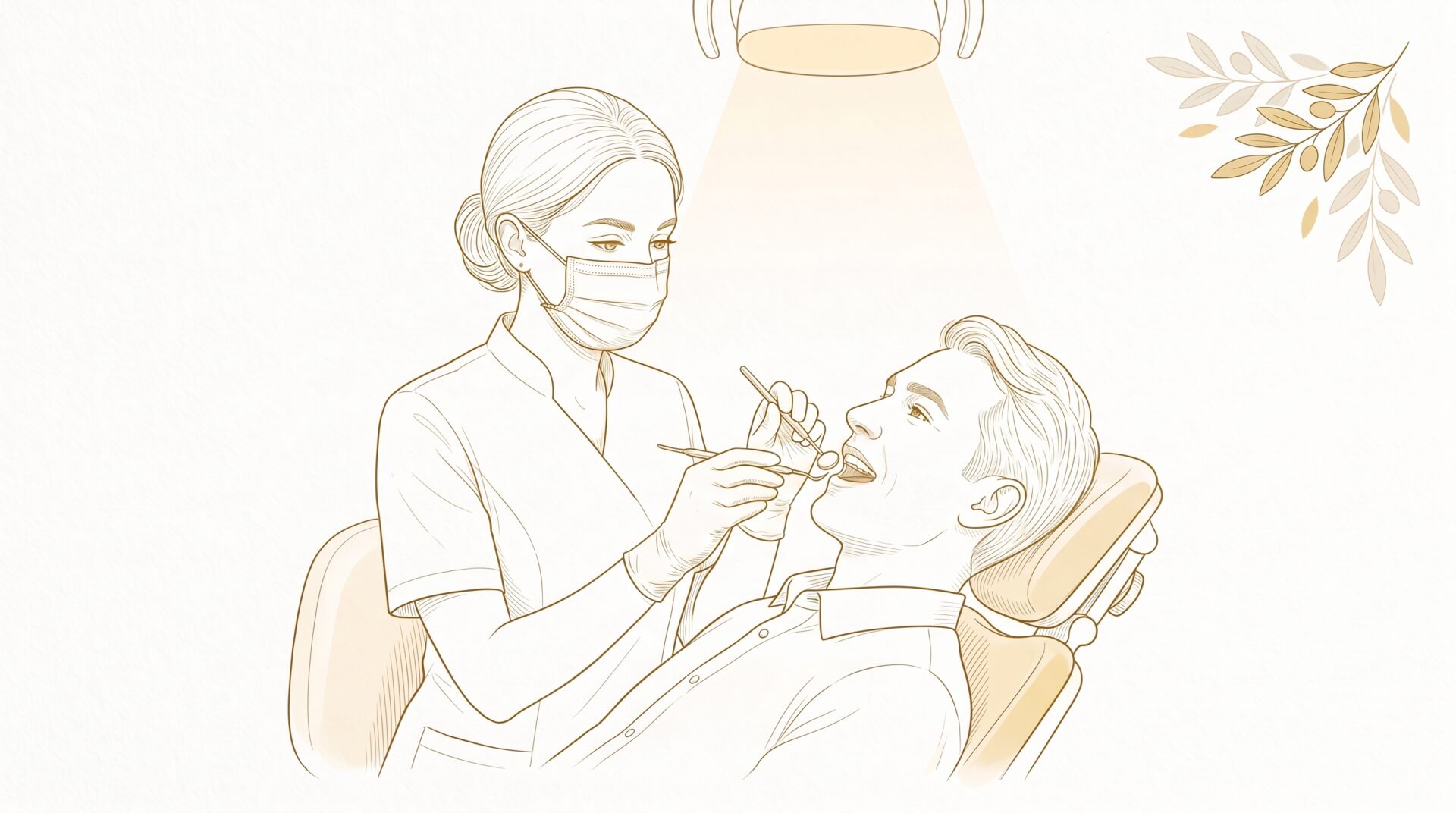 An adult brushes teeth at home after a dental check-up and clean.